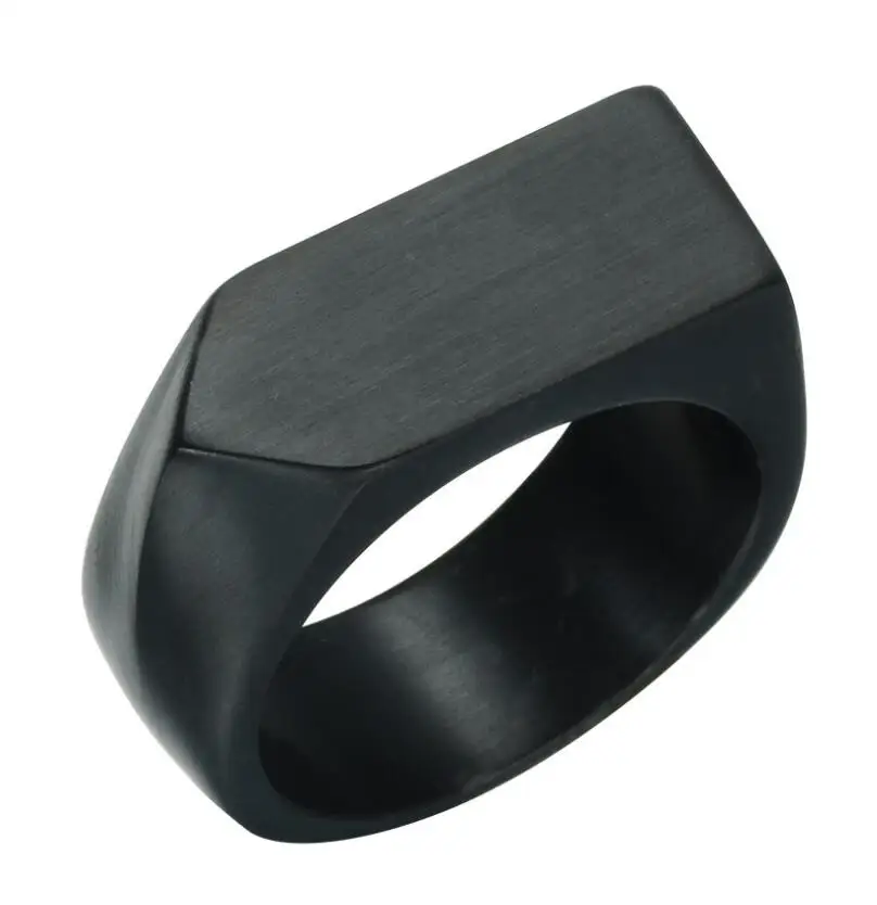 Punk Black Gold Silver Color arrow Rings Stainless Steel Square Finger for Men Boys Jewelry US Size 8-12 Dropshipping | Украшения и