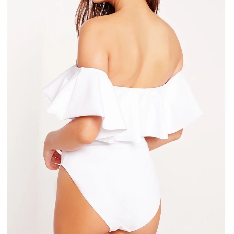 FS пикантные однотонные Одна деталь Купальник Монокини Спинки черный белый цвет