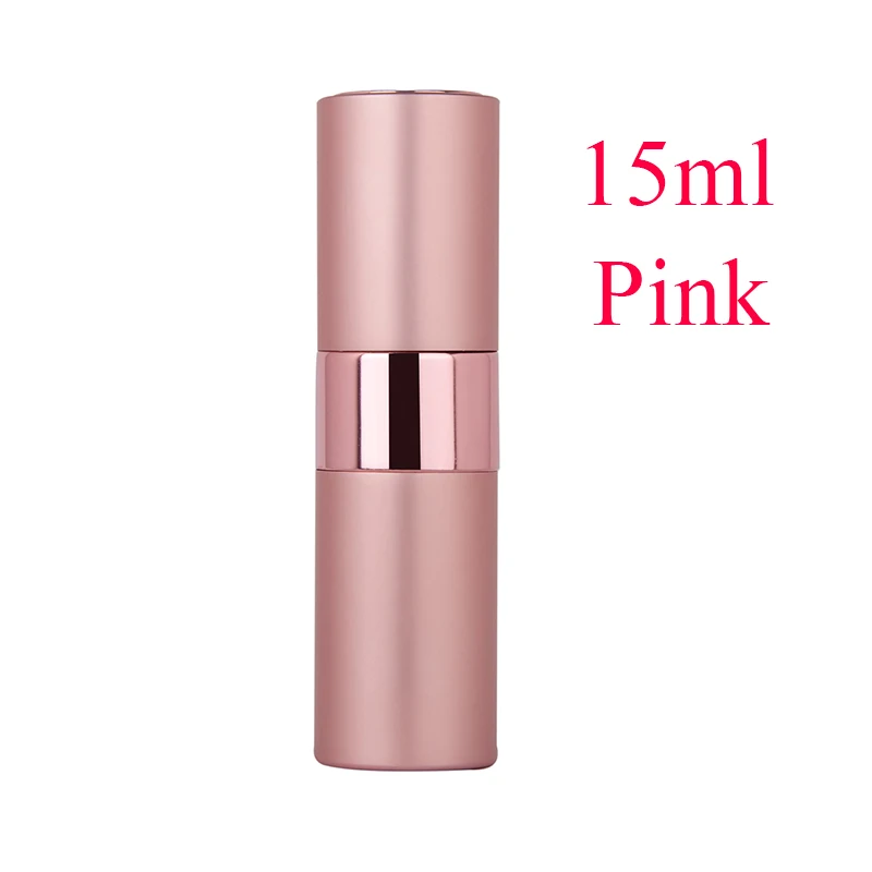 15ml Pink 8ml10ml15ml металлический алюминиевый флакон для духов, косметический флакон с распылителем, портативная пустая бутылка для путешествий, стакан для путешествий - Цвет: 15ml Pink