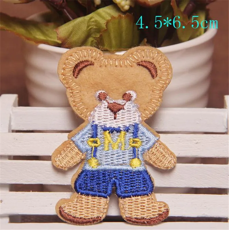 Послушание 8 шт. вышитые патч Носки с рисунком медведя из мультика на Нашивки