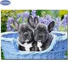 5d алмазная живопись сделай сам, полностью щенки французского бульдога, Набор для вышивки крестиком, алмазная вышивка, мозаика, Рисунок собаки, искусство домашних животных