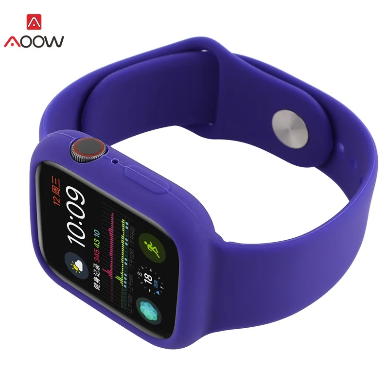 purple Одежда высшего качества силиконовые ремешки для часов для iwatch 4 3 2 1 модные спортивные браслет ремень Apple Watch 42 мм 38 40 44 - Цвет ремешка: purple