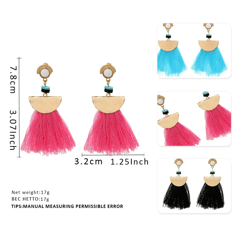 Long Earrings for Women Sector Tassel Blue Zinc Alloy Korean Drop Fashion Jewelry 2018 | Украшения и аксессуары