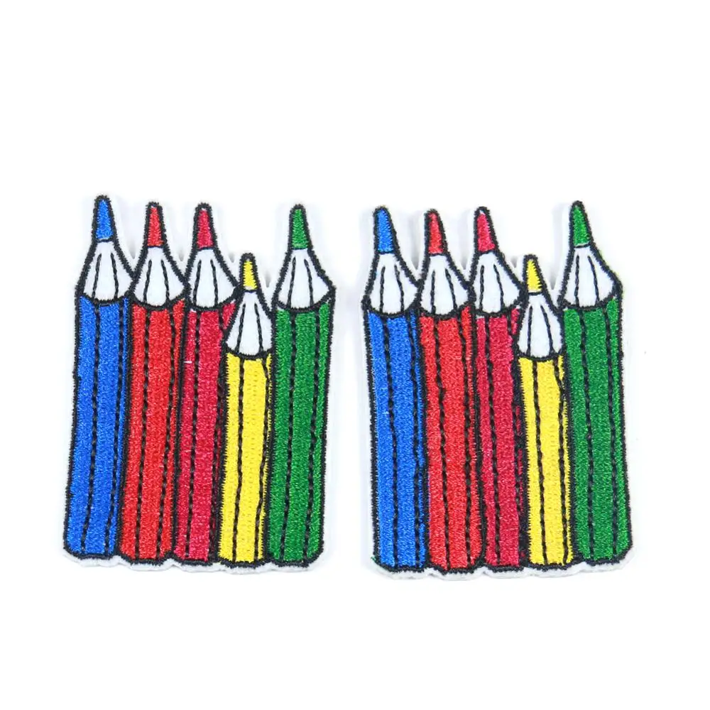 Partysu/Цветные карандашные нашивки Простые элементы значок Железный одежда для