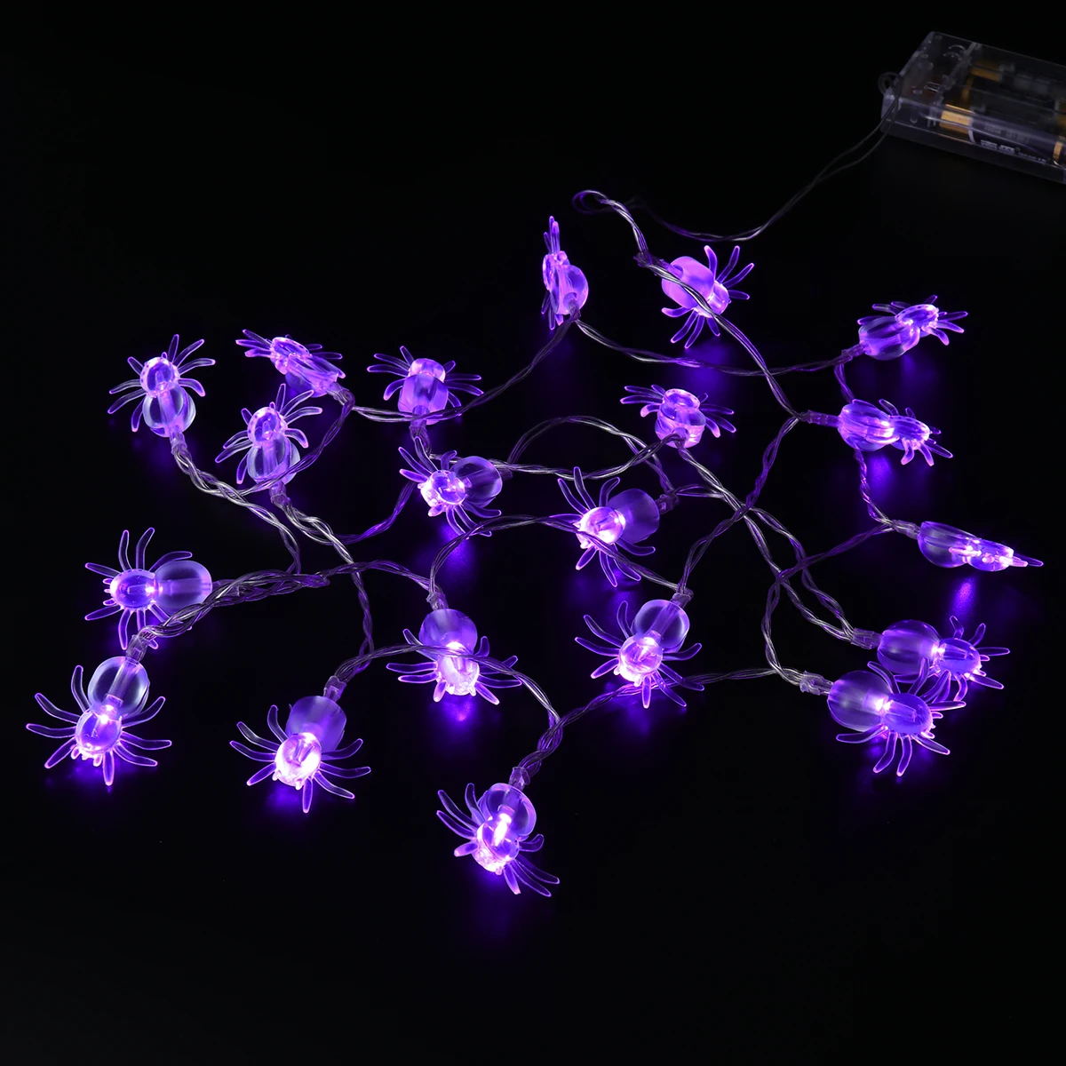 2 м 20 LED Паук сказочные огни на батарейках для наружного украшения Хэллоуина