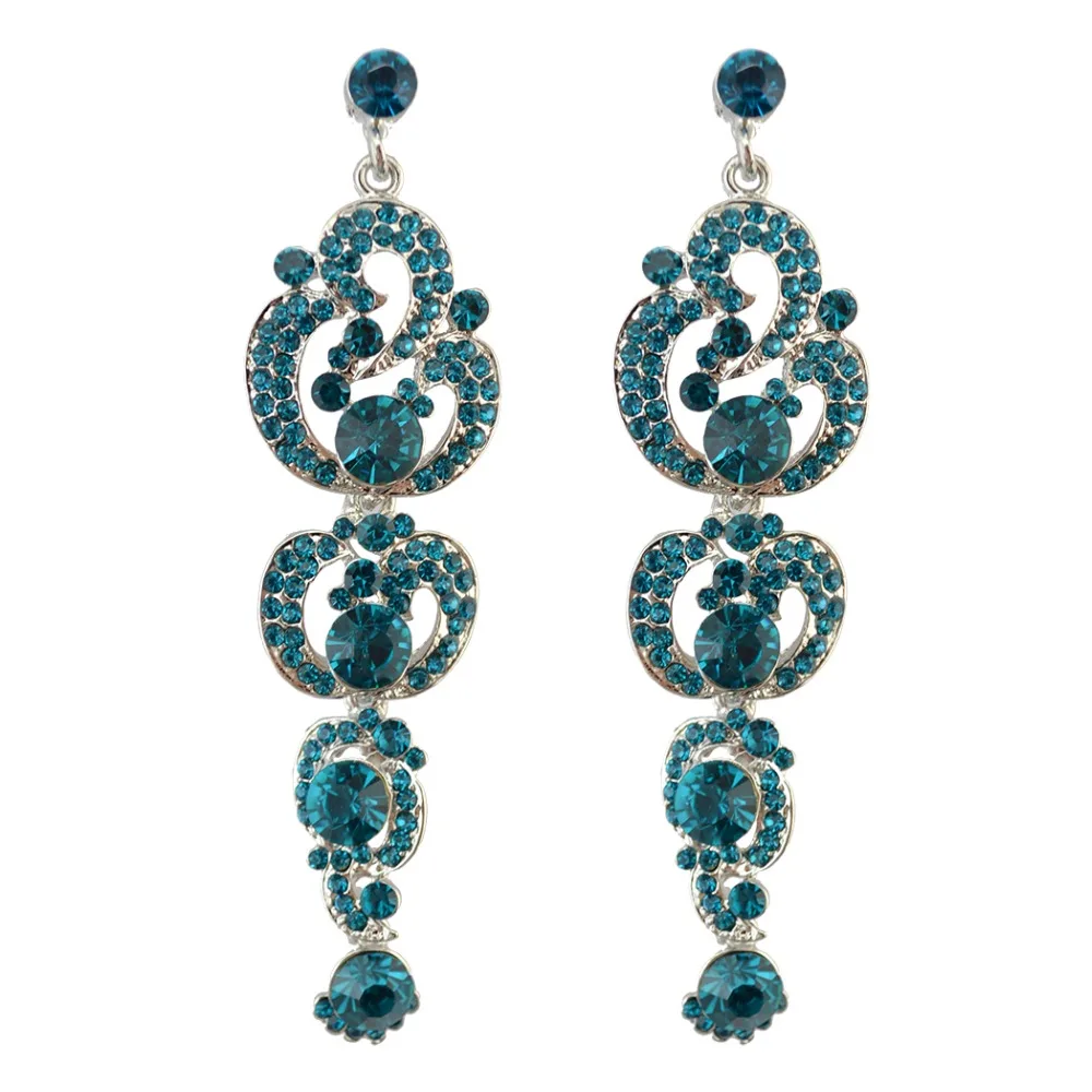 5 Colors Bohemian Luxury Fashion Drop Earring Bridal Crystal Rhinestone Long Earrings For Women Wedding Jewelry Free Shipping | Украшения и