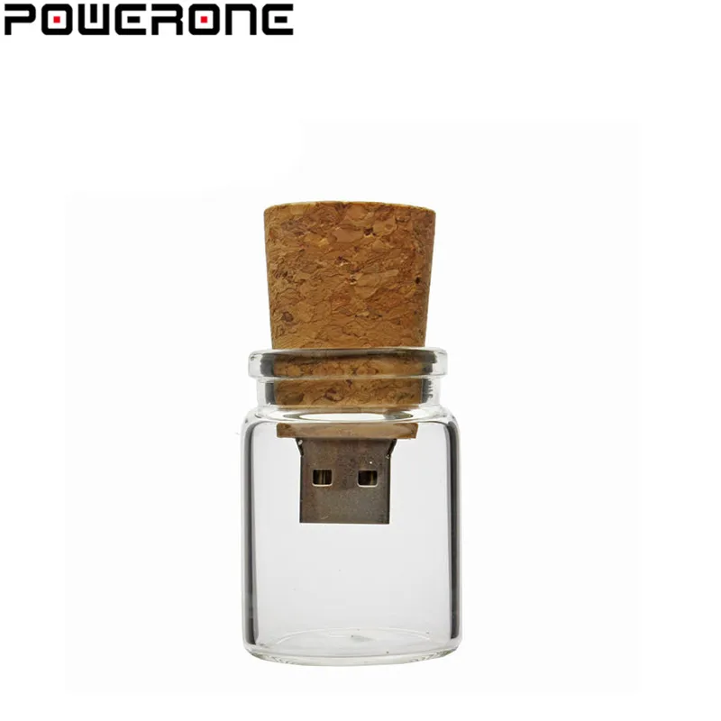 Powerone стеклянная бутылка желаний с пробкой+ деревянная коробка USB флэш-накопитель дрейфующий бутылка Флешка 4 ГБ 8 ГБ 16 ГБ 32 ГБ 64 ГБ подарок для влюбленных