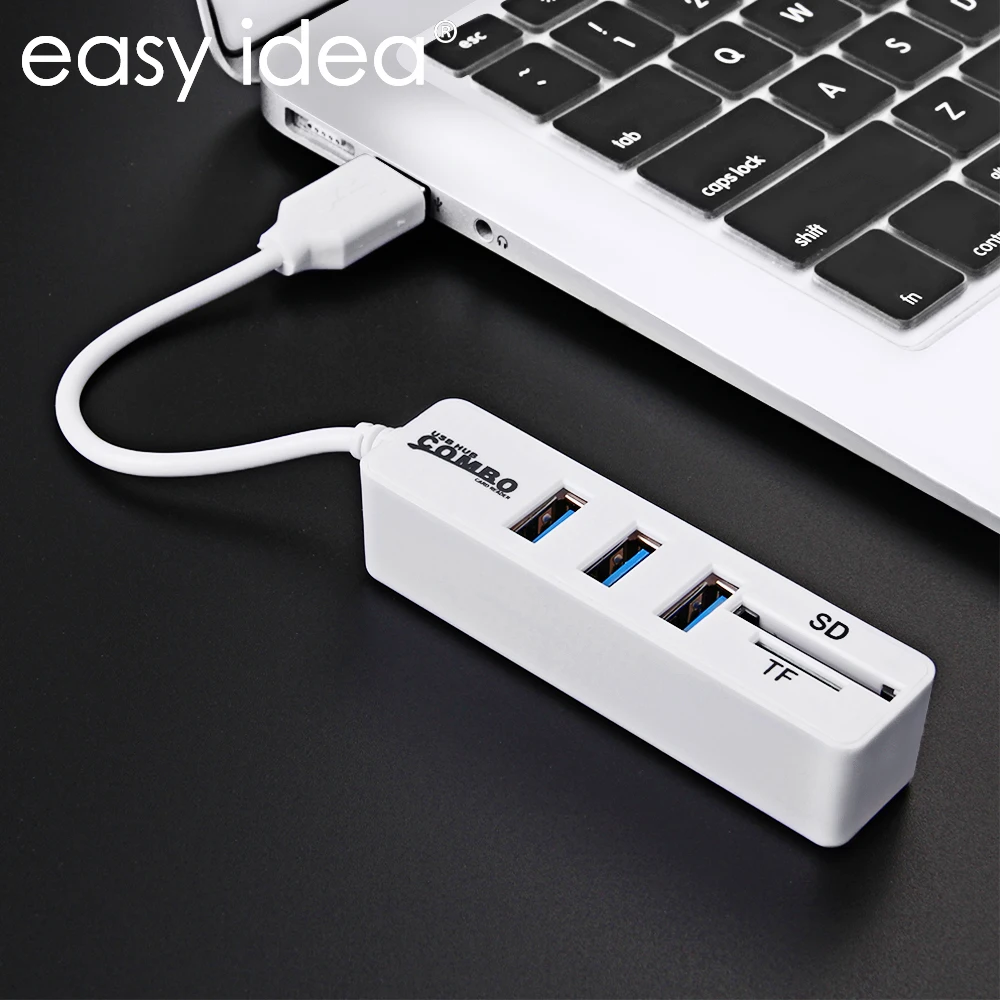 EASYIDEA мини USB комбинированный концентратор 2 0 3 порта + кардридер портативный usb хаб