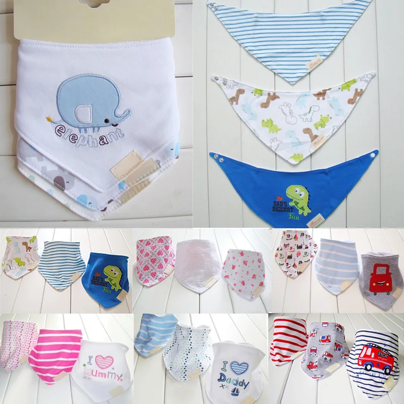 3 шт./компл. Детские нагрудники из хлопка бандана для детей Babador Saliva Bavoir полотенце