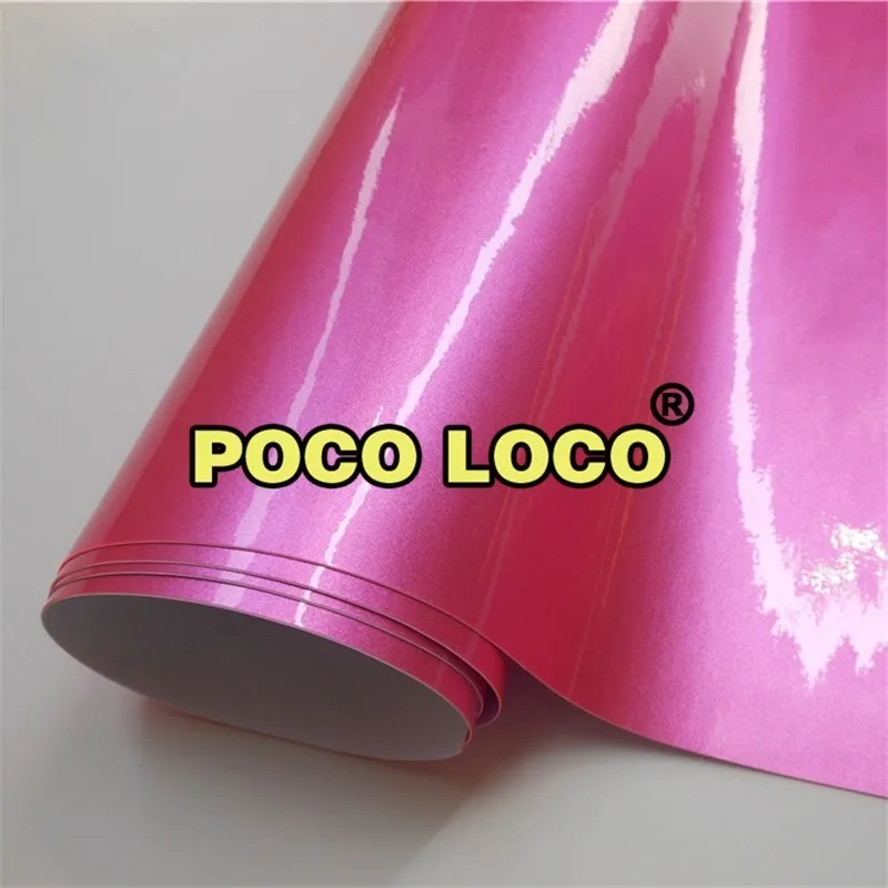 Pink High Quality Matte Metallic Silver Vinyl Glossy Metal Silver Film Roll Air Free For Vehicle Wraps - Название цвета: Pink