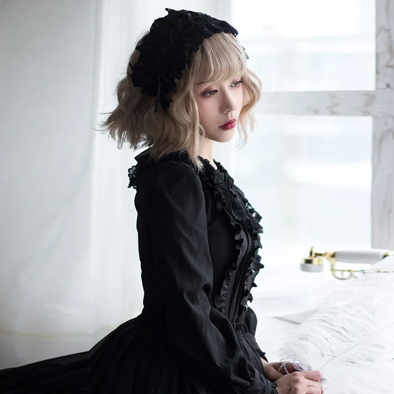 Женская рубашка с длинными рукавами в стиле ретро Готическая белая/черная блузка