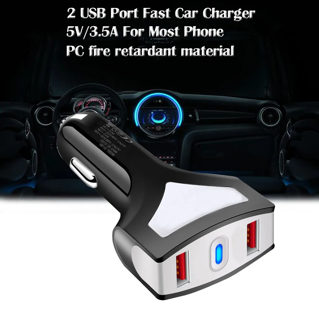 Новый адаптер для быстрой зарядки 2 usb-порта быстрое автомобильное зарядное