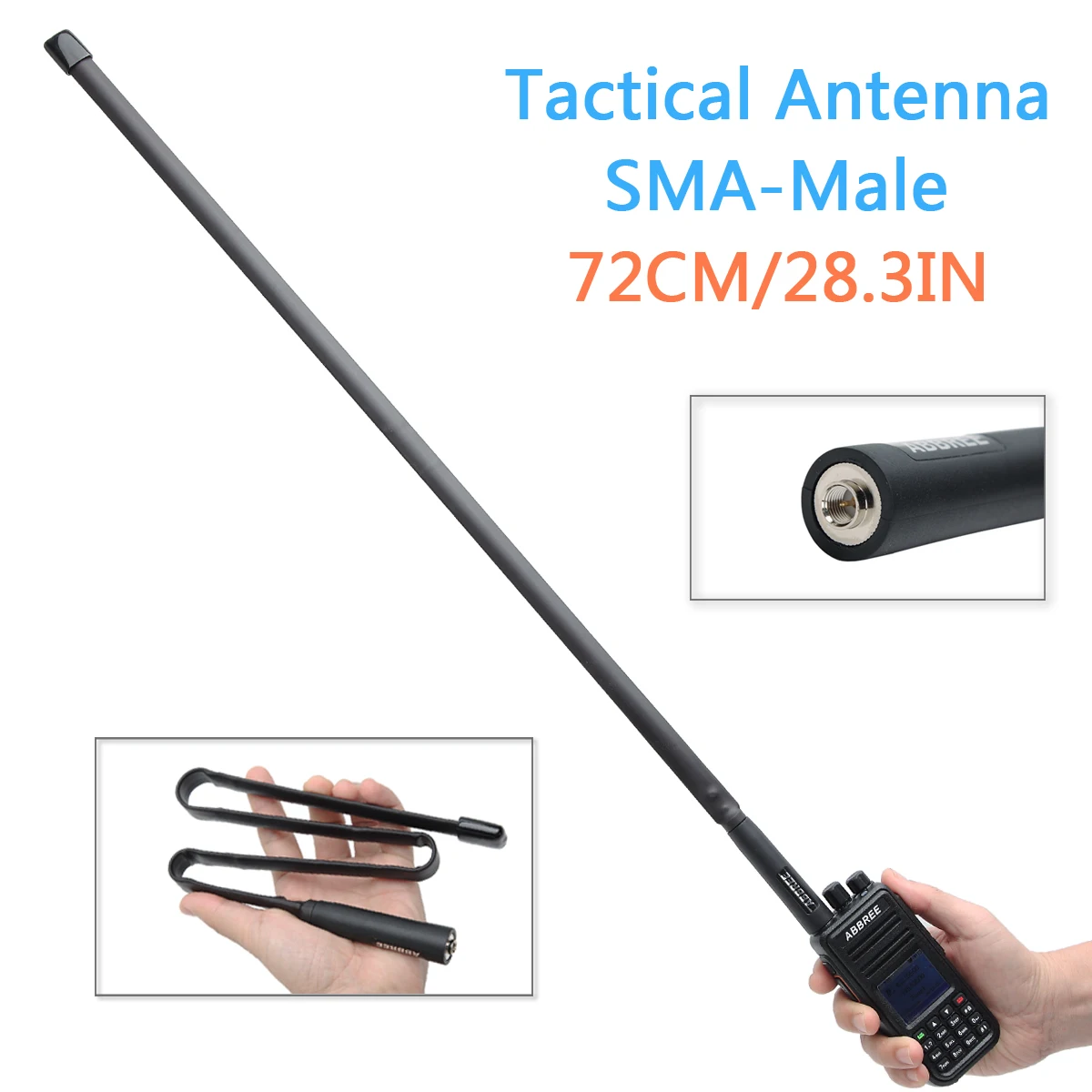 72 см Складная тактическая антенна CS SMA-Male Двухдиапазонная УКВ 144/430 МГц для Yaesu TYT