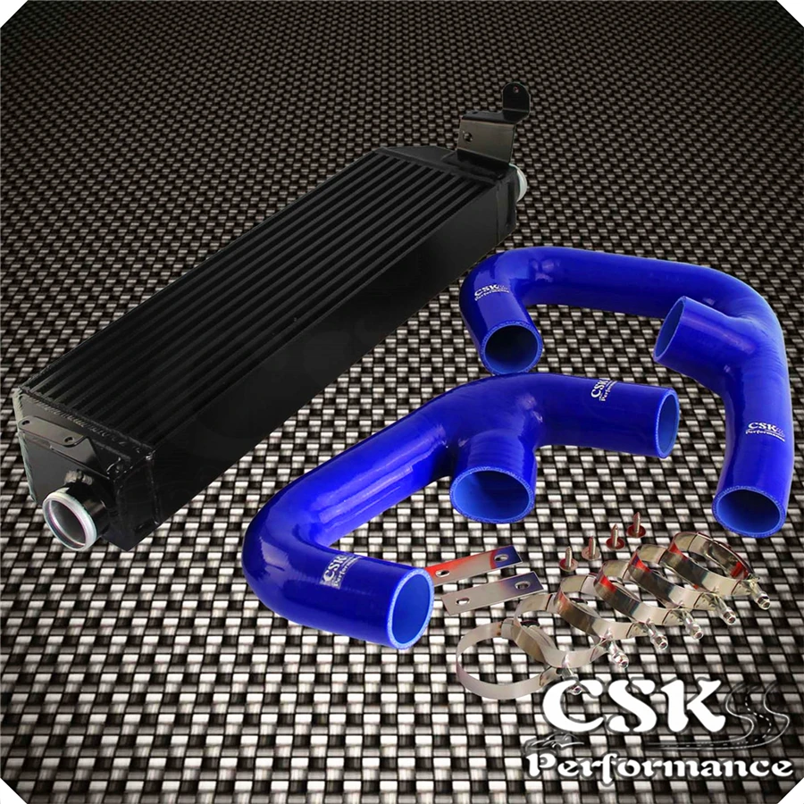 FMIC Серебряный алюминиевый двойной интеркулер с набором шлангов подходит для