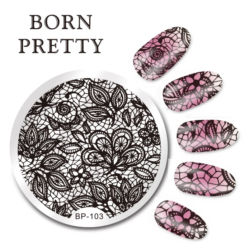 BORN PRETTY Full Lace Arabesque цветочный узор дизайн ногтей штамп шаблон цветочное