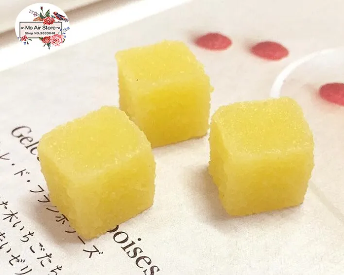 cube sugar candy 10PCS 12mm Resin Flatback Cabochon Miniature Food Art Supply Decoration Charm | Дом и сад