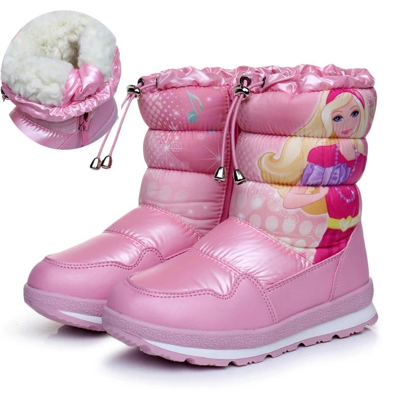 2018 ботинки для девочек детские зимние теплые плюшевая детская обувь