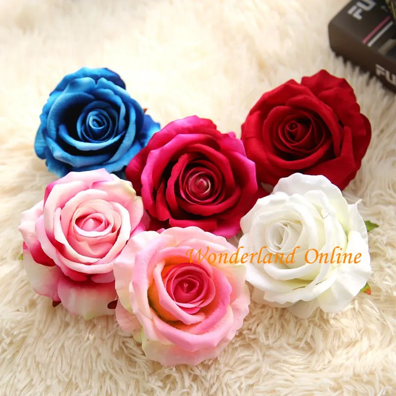 

15pcs 10cm 9 colors l flannel Valentine's Day rose flower heads for DIY wedding arch wall decoration flower bouquet festival