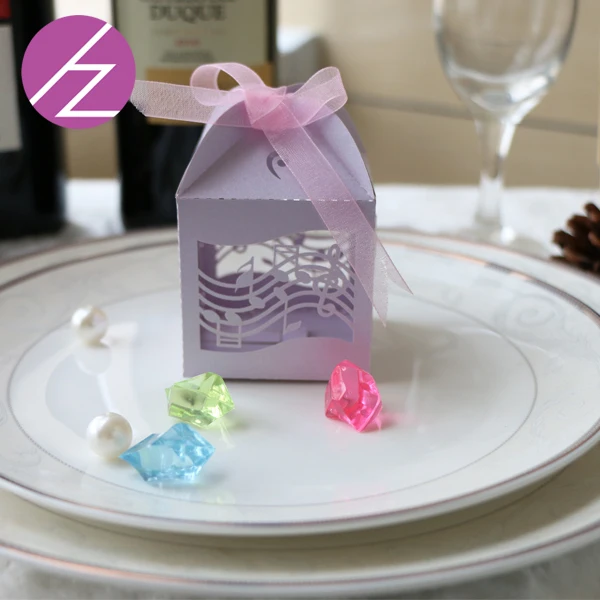 100 шт./лот музыкальная тема для вечеринки лазерная резка нотка свадебные коробки