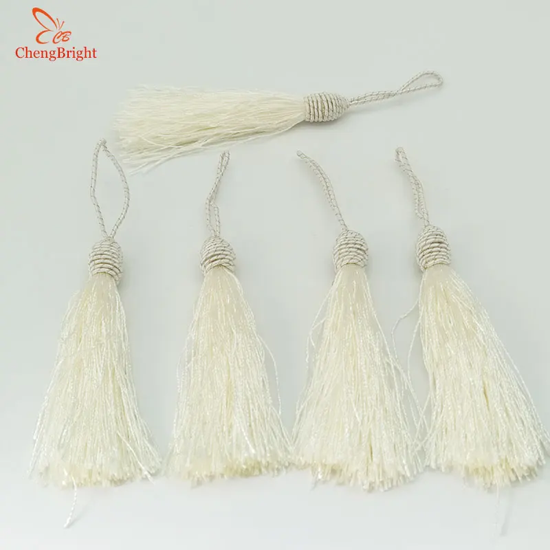 beige ChengBright /кисточки/серьги аксессуары/полиэстер кисточки/ювелирные аксессуары/ювелирные материалы 5 шт./пакет бахрома отделка - Цвет: beige