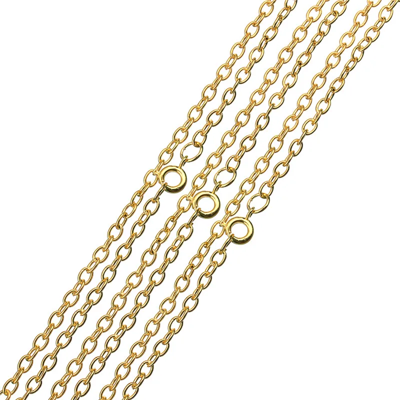 LINSOIR 10 шт./лот 3*4 мм железные цепочки для ожерелья оптом с застежками-лобстерами