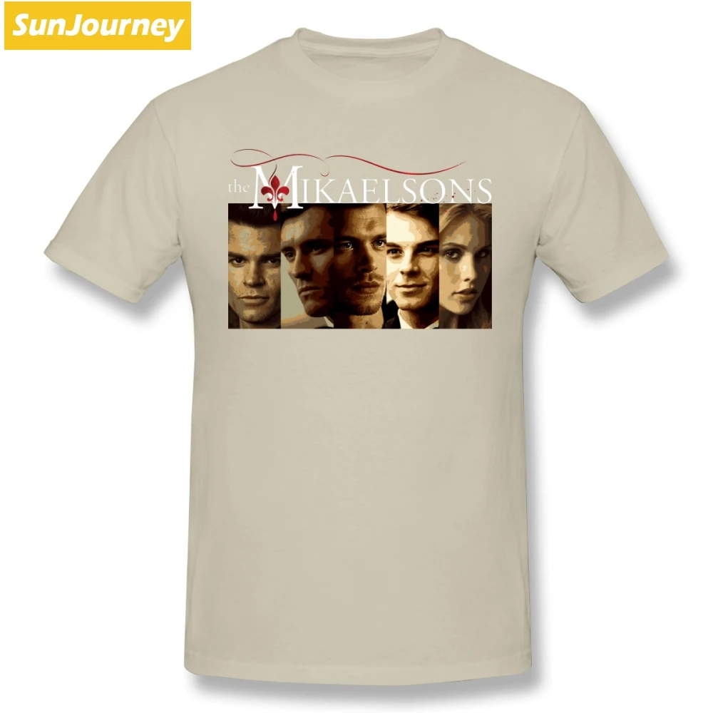 The Vampire diaries The Mikaelsons Мужская футболка хип-хоп Уличный сверхразмерный хлопок с круглым вырезом на заказ короткий рукав мужские рубашки - Цвет: Хаки