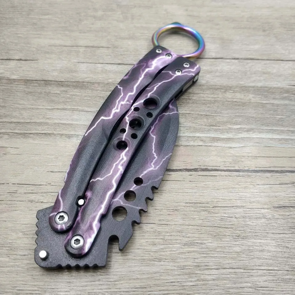Прямая поставка, 420C стальной нож karambit cs go, тренировочный нож, складной нож с бабочкой, без края, инструмент для тренировок