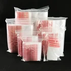 Пластиковые пакеты с застежкой-молнией, 0,08 мм, многоразовые, разных размеров, 100 шт.