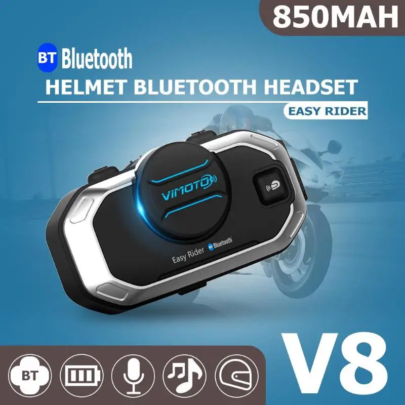 1/2PCS Free DHL Vimoto V8 Helmet Bluetooth Intercom Motorbike Stereo BT Headset Headphones For Mobile Phone GPS 2 Way Radios | Автомобили