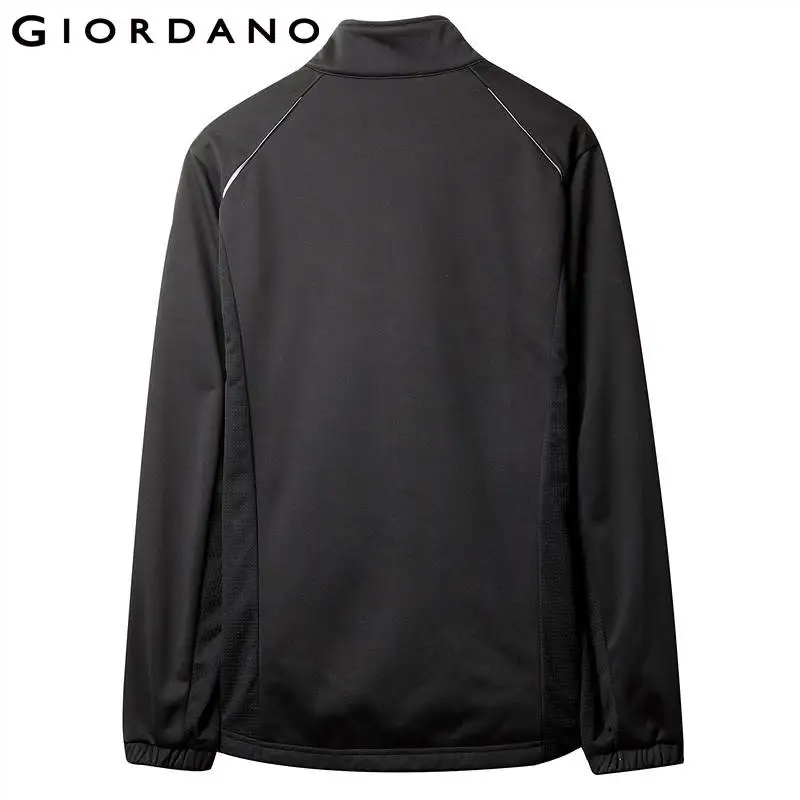 Мужская куртка с воротником стойкой Giordano теплая флисовой подкладкой контрастный
