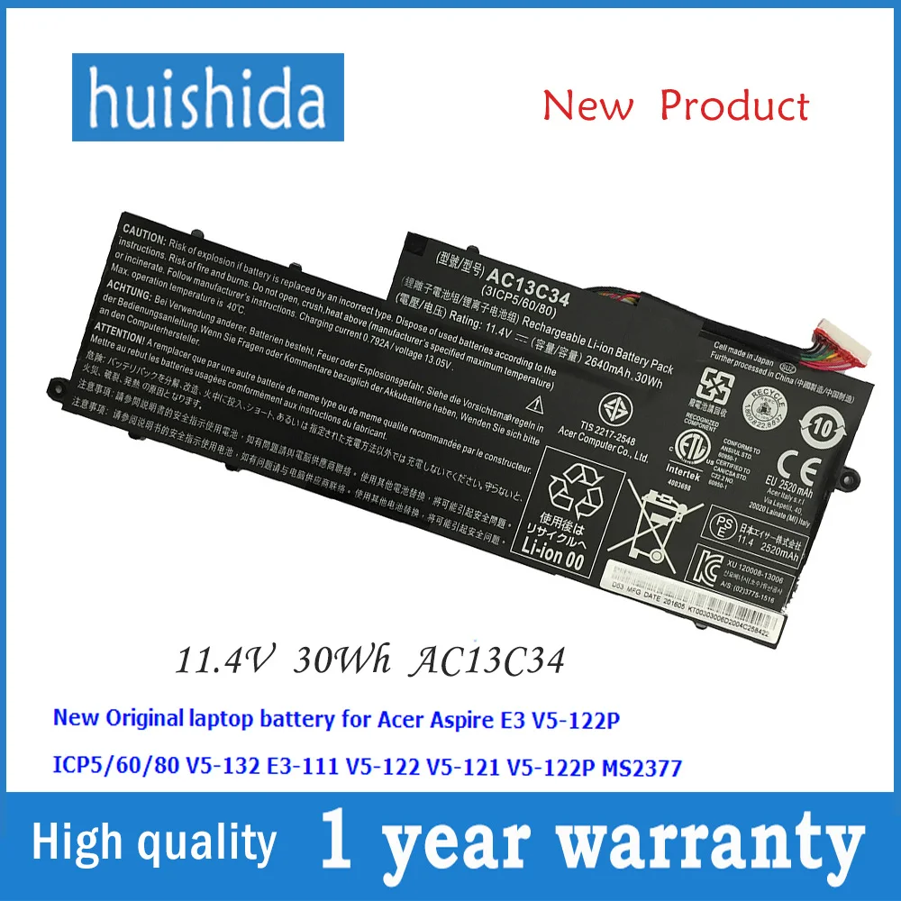 Новый оригинальный аккумулятор для ноутбука Acer aspire V5 122P/11 4 P 132 В 30 Вт/ч