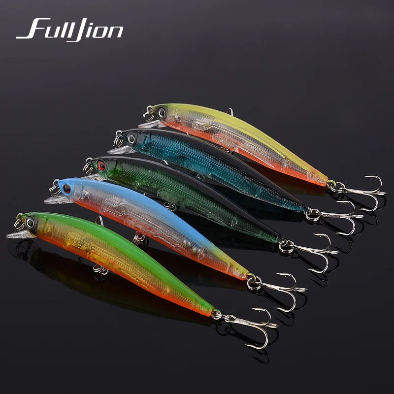 Fulljion 5 шт./лот рыболовные приманки-Воблеры Minnow жесткие приманки для рыболовных