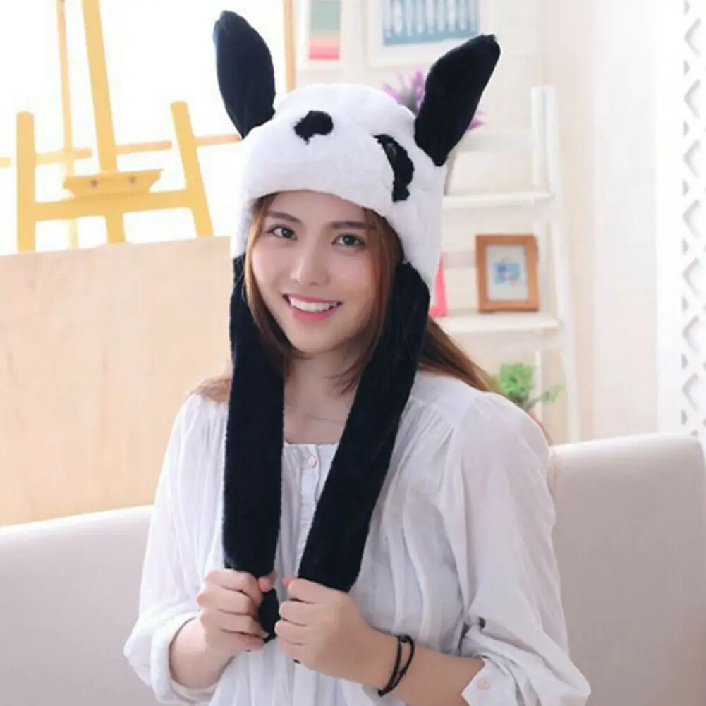 Panda Hirigin модный кролик плюшевый шляпа подвижная шляпа заячьи ушки плюшевые милые дети девушка - Цвет: Panda