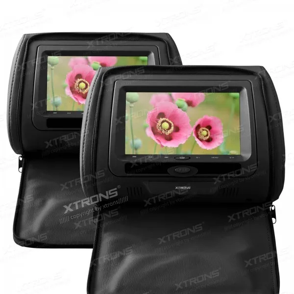 XTRONS черный 2x7 &quotцифровой экран молния Автомобильный подголовник DVD плеер USB FM
