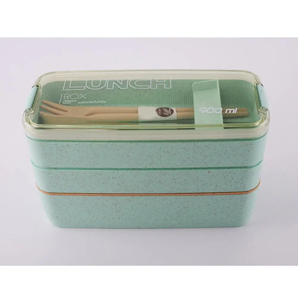 Микроволновая печь контейнер для хранения посуда 3 слоя пшеничной соломы коробки