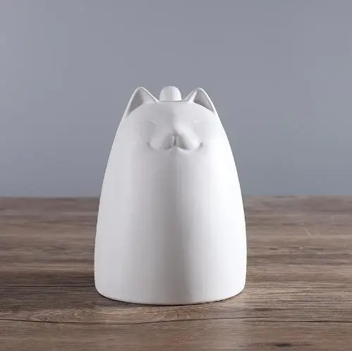 lucky cat handicraft ornament cartoon ceramic home decor crafts room decoration porcelain animal figurine | Дом и сад