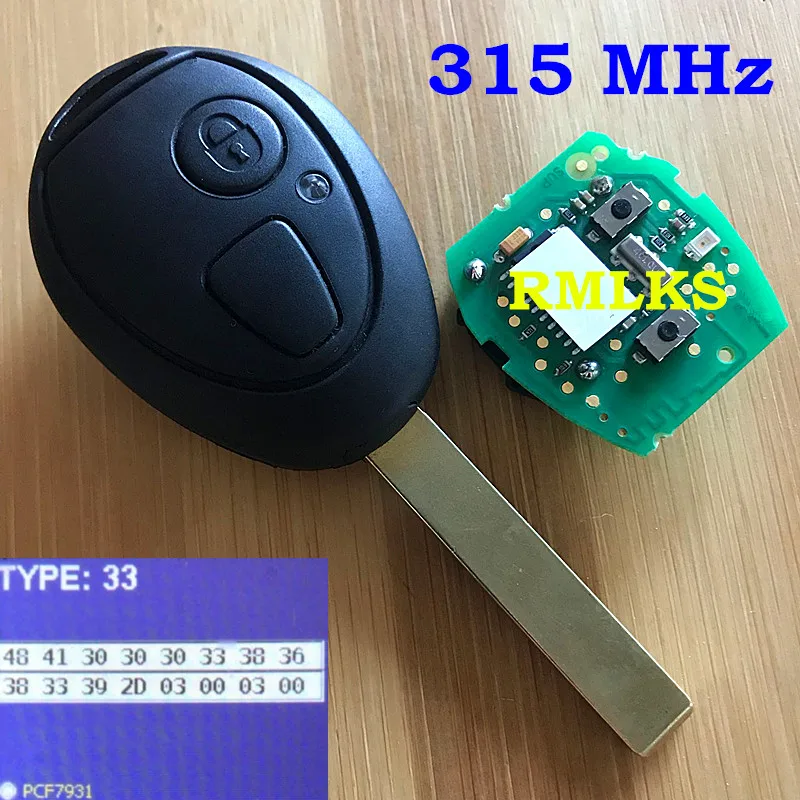 2 кнопки дистанционного ключа Fob 315 МГц 433 ID73 чип с кодом для BMW Mini Cooper 2002 2003 2004 2005 R50 MG