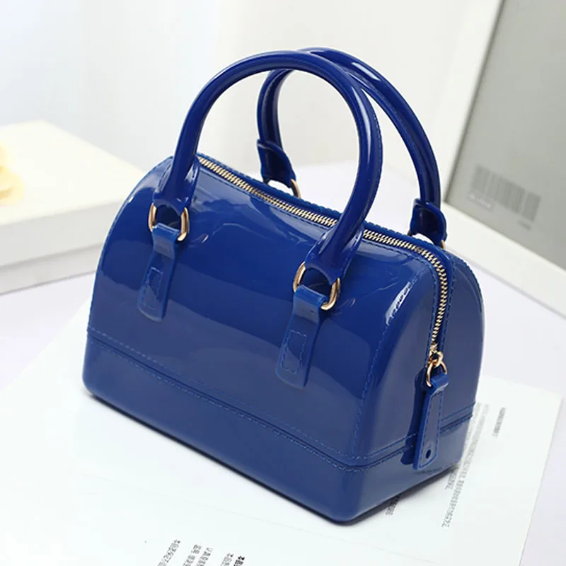 Royal Blue JELLYOOY маленький размер 18 см ПВХ Мини Женская Желейная сумка детская подушка сумка на плечо карамельный цвет Силиконовая Сумка-тоут пляжная сумка-мессенджер - Цвет: Royal Blue