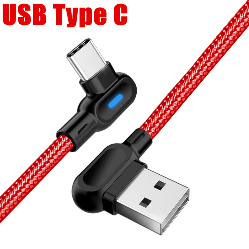 red type c 2 м 1 м Быстрая зарядка USB кабель для iPhone X XR 7 8 Micro usb type C кабель для samsung S8 S9 S10 Xiaomi huawei LG Android зарядное устройство - Цвет: red type c
