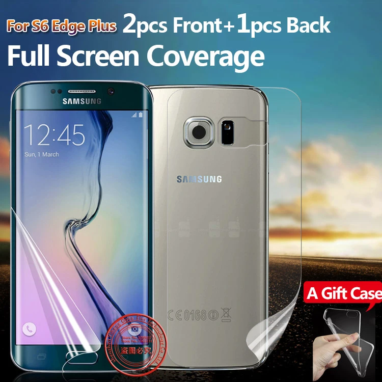 Full Screen Protector for Samsung Galaxy S6 Edge Plus S7 Edge Front And Back Clear Protective TPU Film 2F+1B +Case