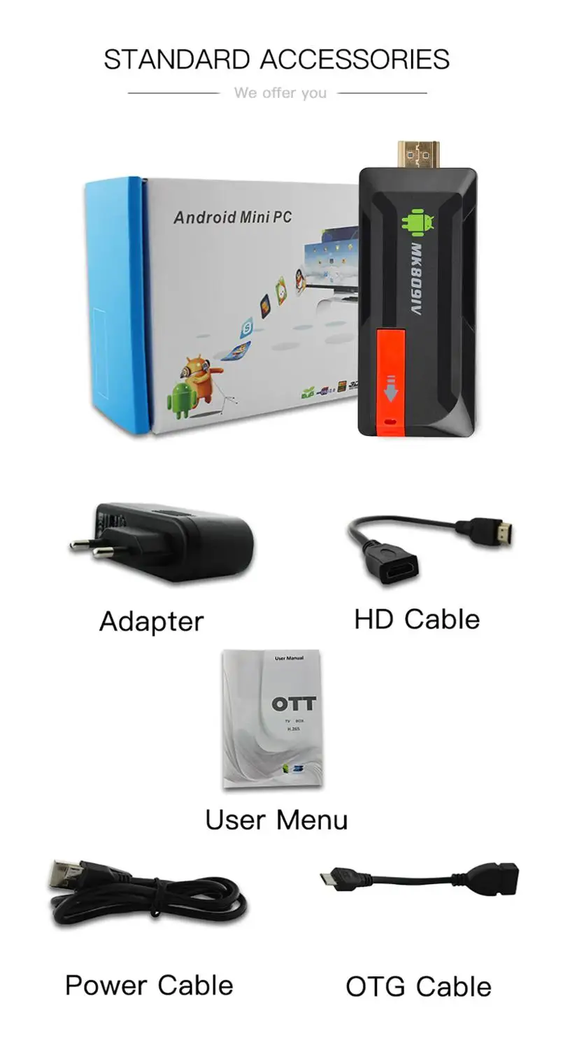 MK809 IV Smart TV Box Android 7 1 беспроводной HDMI ключ для Mini PC Quad Core RK3188T WIFI Stick 4K HD медиаплеер |