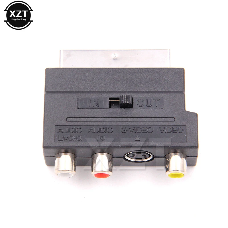 Высококачественный 1 шт. RGB Scart для композитных RCA S Video AV ТВ аудио адаптер
