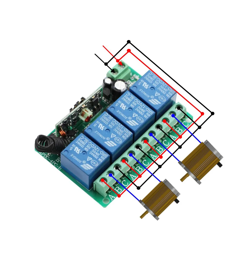DC12V 10A 4CH Радио контроллер RF беспроводное реле дистанционное управление