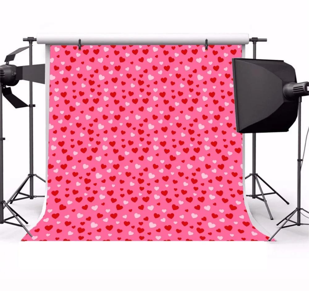 Laeacco Red Love Heart Valentine's Day Birthday Party Decor Baby Portrait Photo Backdrops Photographic Backgrounds Studio |