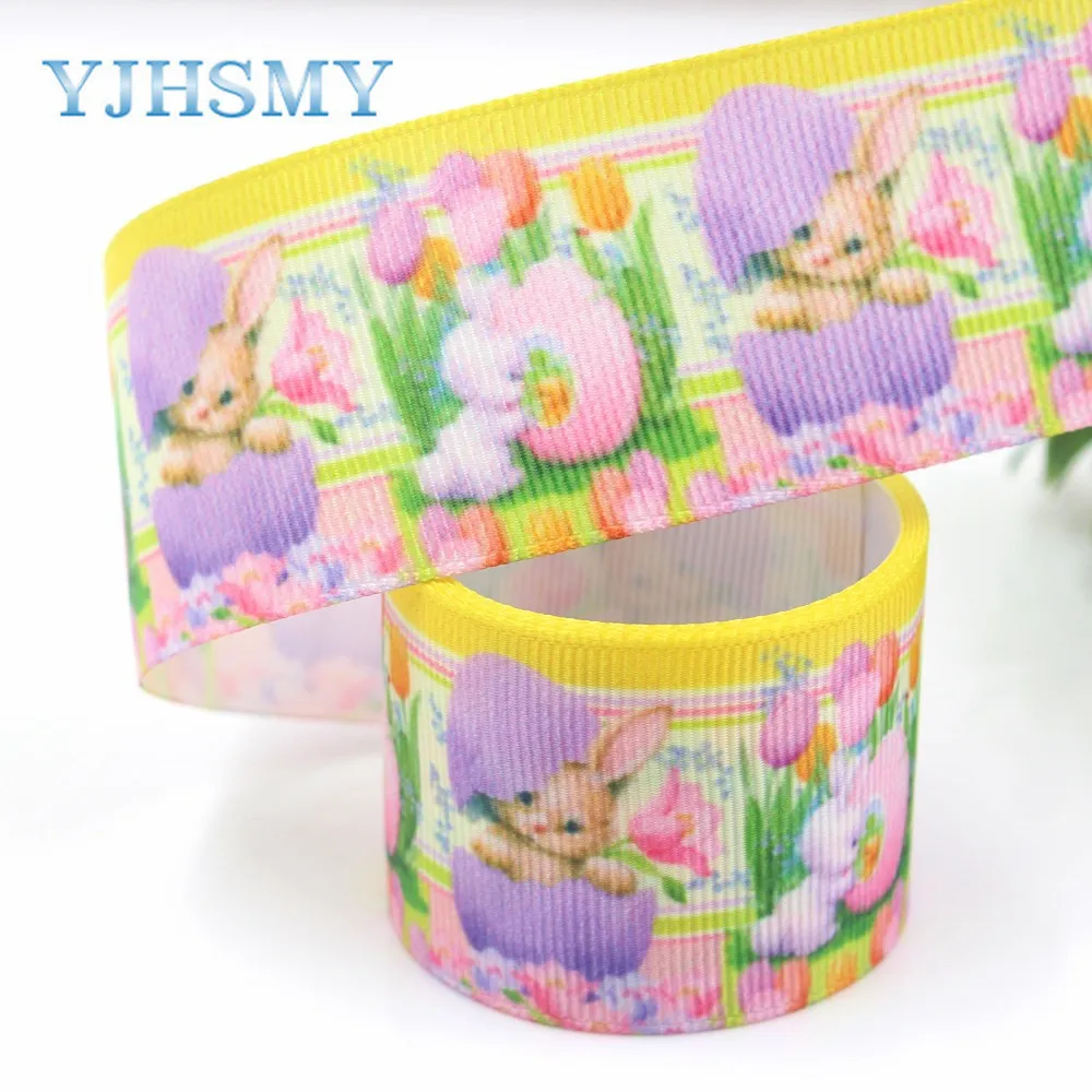 YJHSMY I 19112 328 38 мм 10 ярдов цветок мультфильм ленты термопечать grosgrain сделай сам