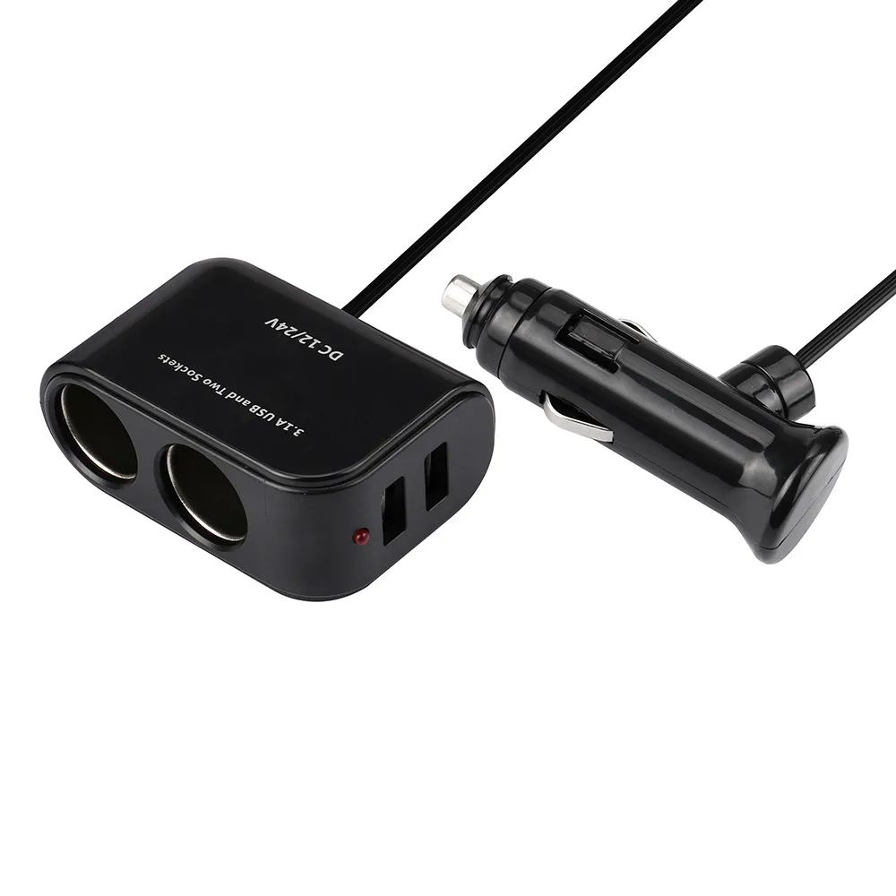 Новинка, лучшая, 12 В/24 В, 2 USB источника питания, автомобильное зарядное устройство, двойной адаптер для прикуривателя, Прямая поставка