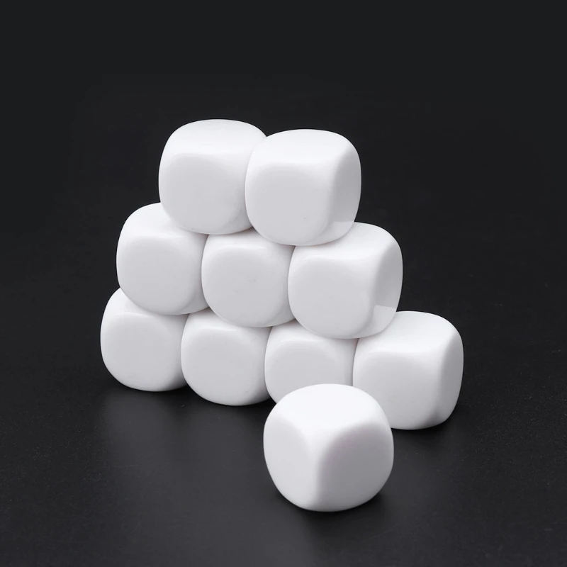 

10Pcs/set 18mm DIY Blank Dice Acrylic Polyhedron Teaching Engraving Write Kid Toys Fun