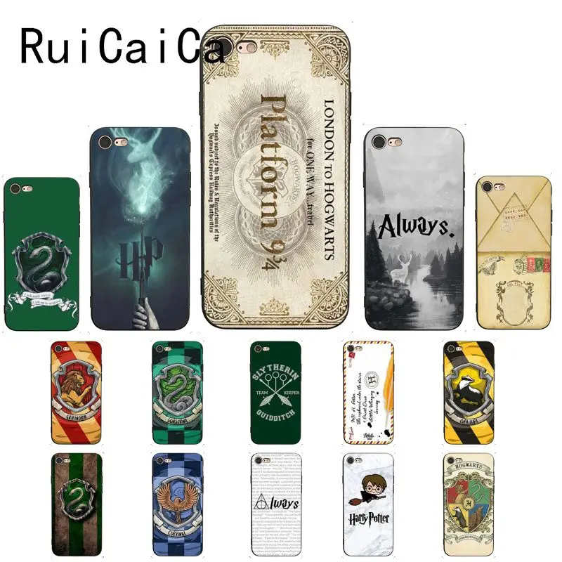 RuiCaiCa всегда школа Слизерин черный мягкий чехол для телефона iPhone 8 7 6 6S 6plus X XS MAX 5 5S SE