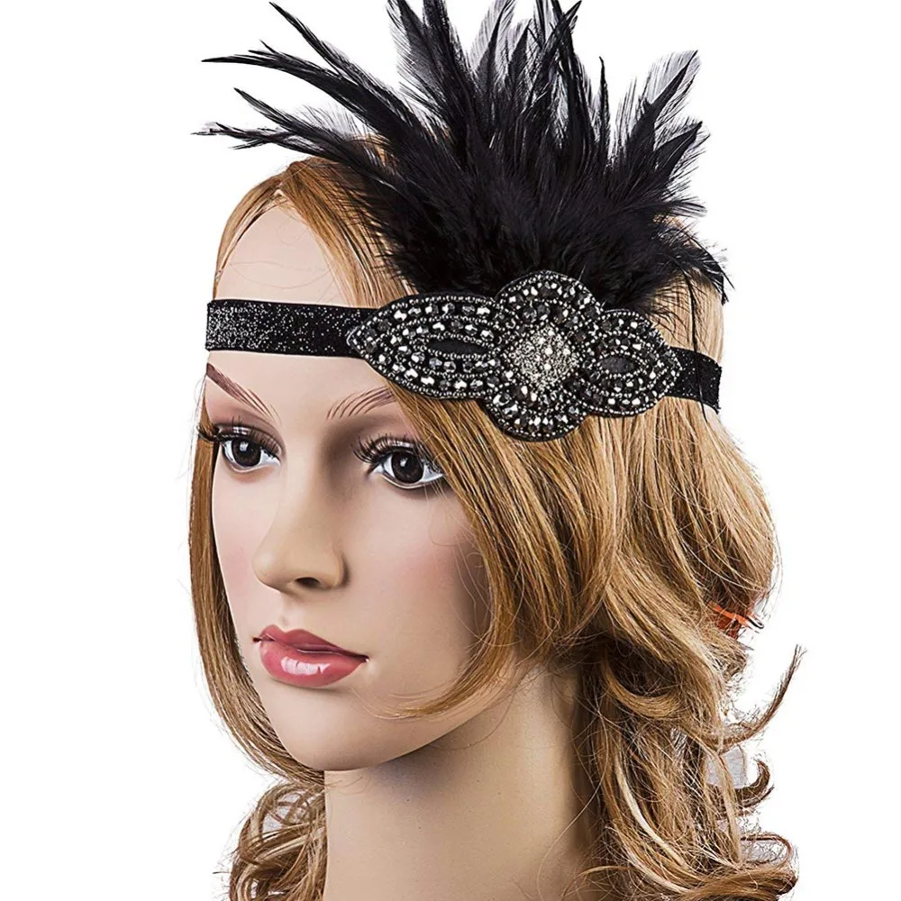 Винтажный головной убор 1920s с хлопушкой, ревущий головной убор 20s Great Gatsby