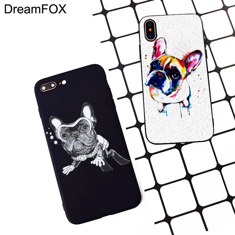 M224 Черный силиконовый чехол с французским бульдогом для Apple iPhone 11 Pro XR XS Max X 8 7 6 6S Plus